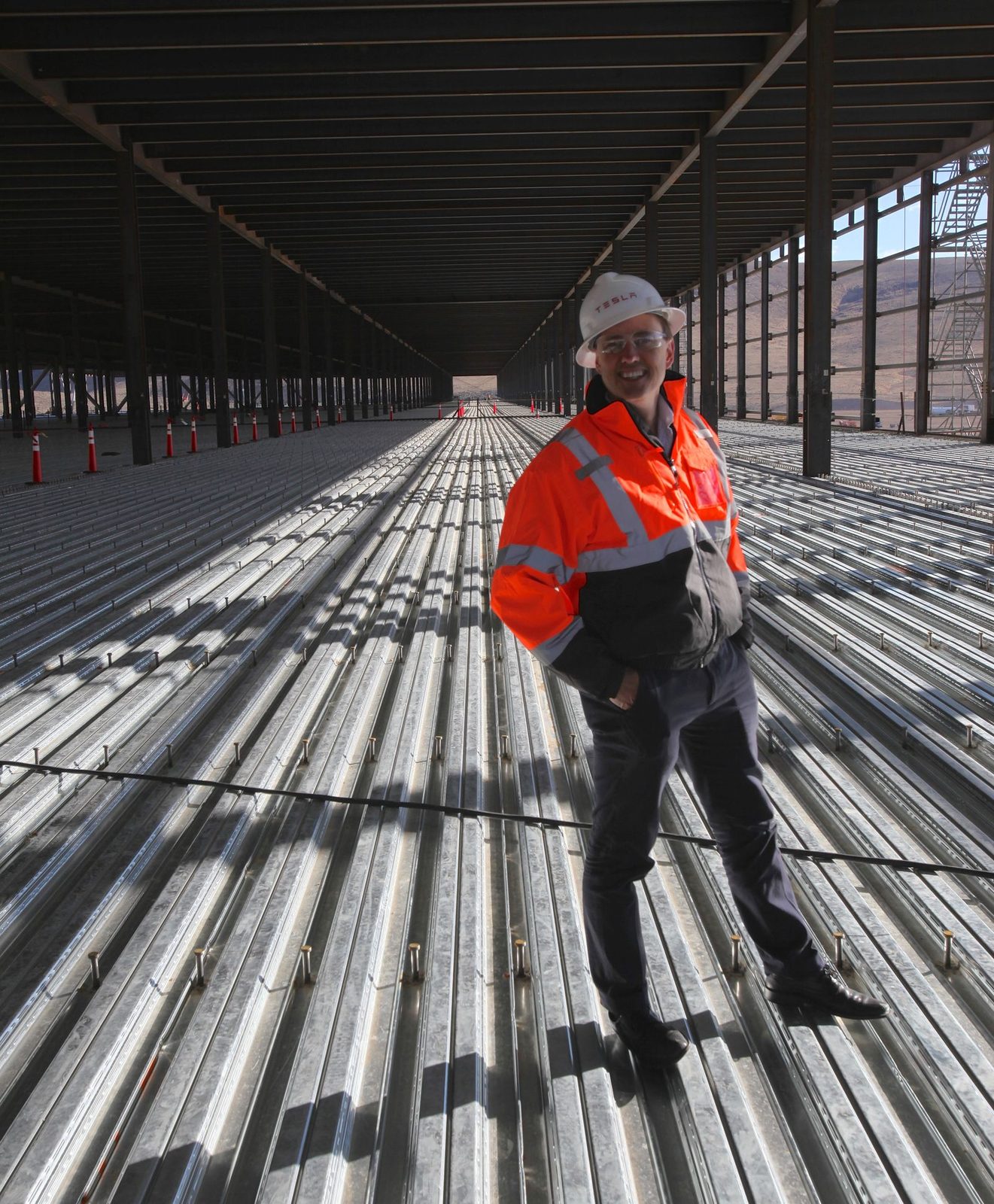 A battery gigafactory under construction