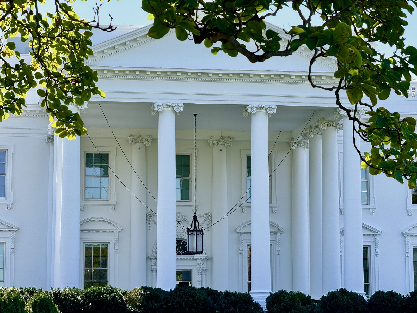 The North Portico of the White House in Washington, D.C.